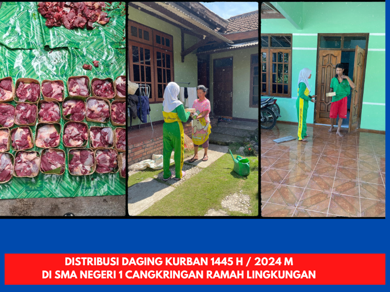 Distribusi Daging Kurban 1445 H / 2024 M di SMA Negeri 1 Cangkringan Ramah Lingkungan
